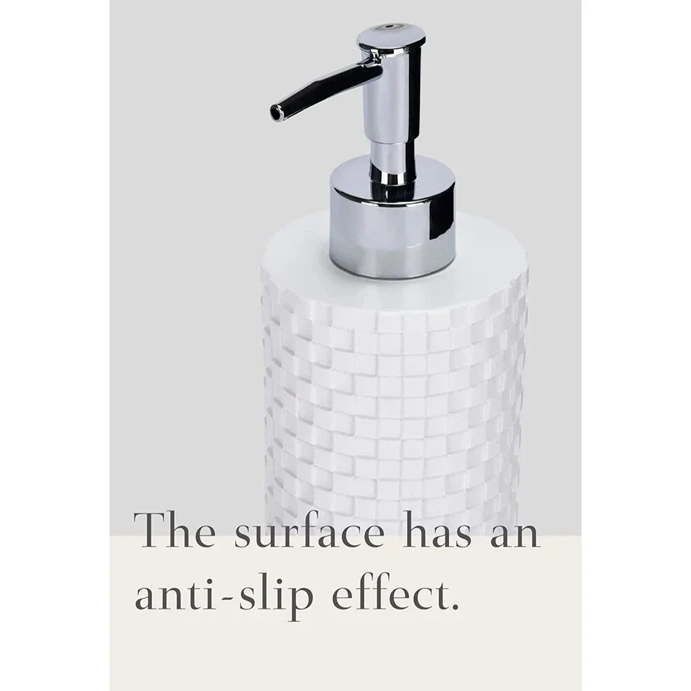 Set of 4 Bathroom Decor Set w/ Soap Dispenser, Tooth Brush Holder, Toilet Brush